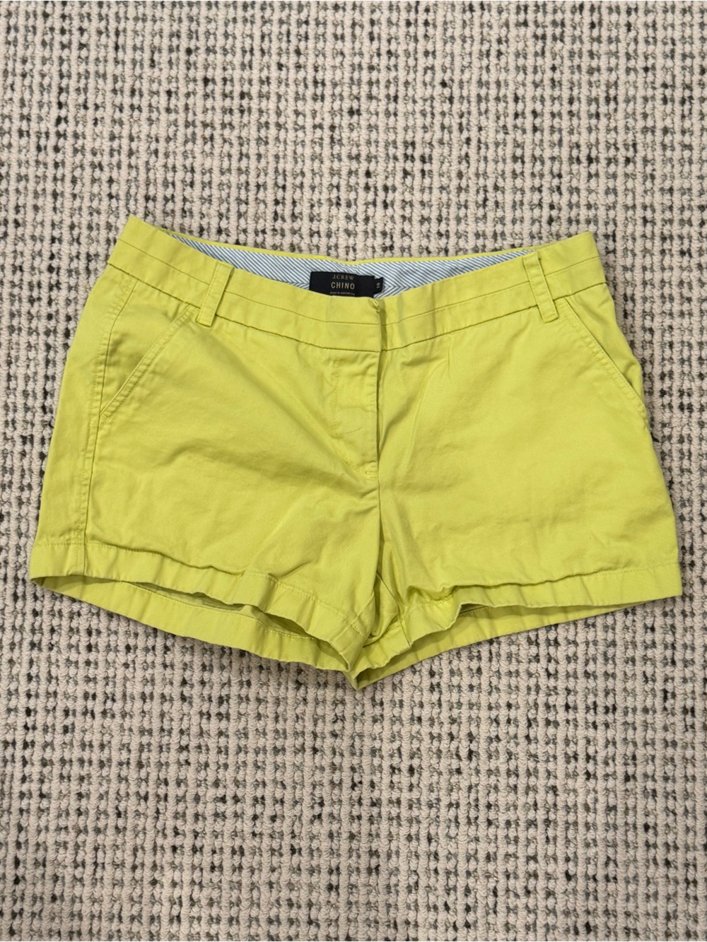 J. Crew chartreuse chino shorts